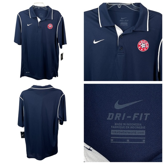 Nike Other - NWT Men’s Medium Nike Dri-Fit NSCAA‎ Blue & White Polo 0280